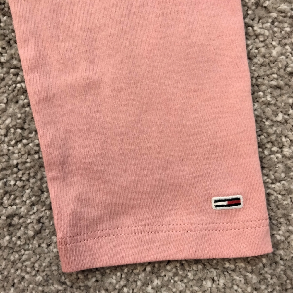 NWT Sz S Tommy Jeans Pink LS Crop Top - Picture 9 of 9